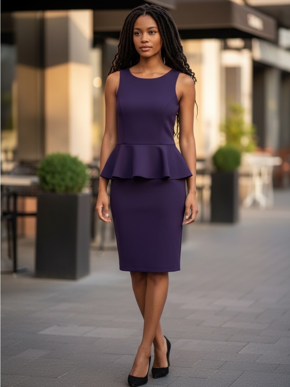 INC International Concepts Royal Blue Peplum Sheath Dress